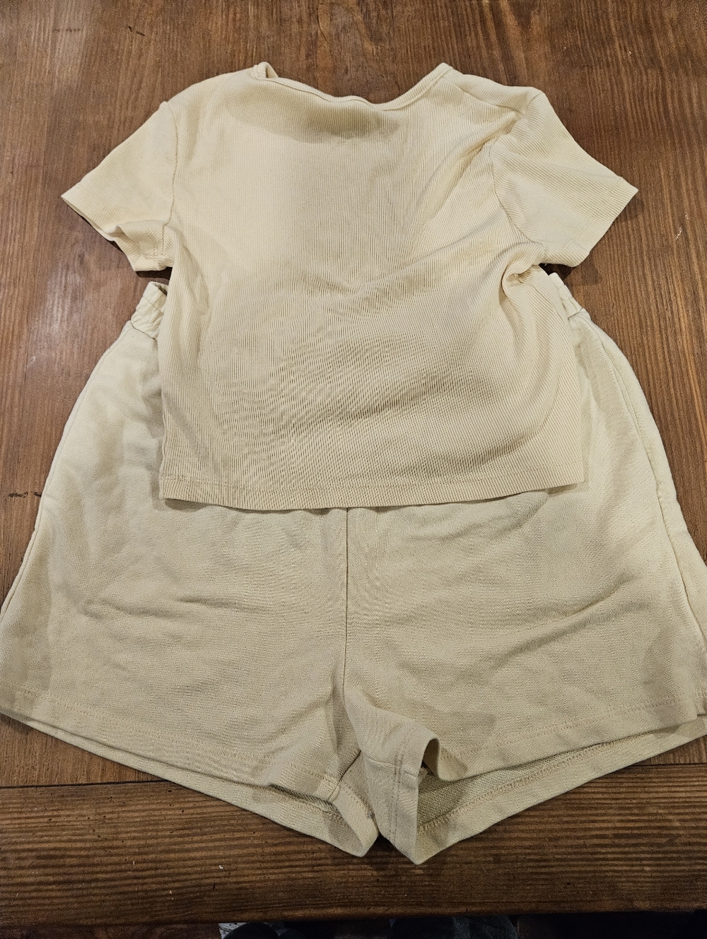 Divided Yellow Athletic Shorts And Crop Top